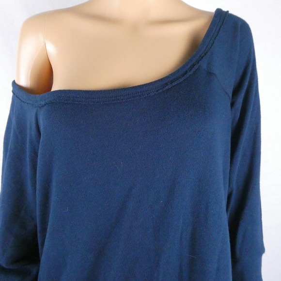 Torrid Navy Off the Shoulder Pullover Sweater Sweatshirt Plus Size 1 1XL 1X Blue - Picture 6 of 12